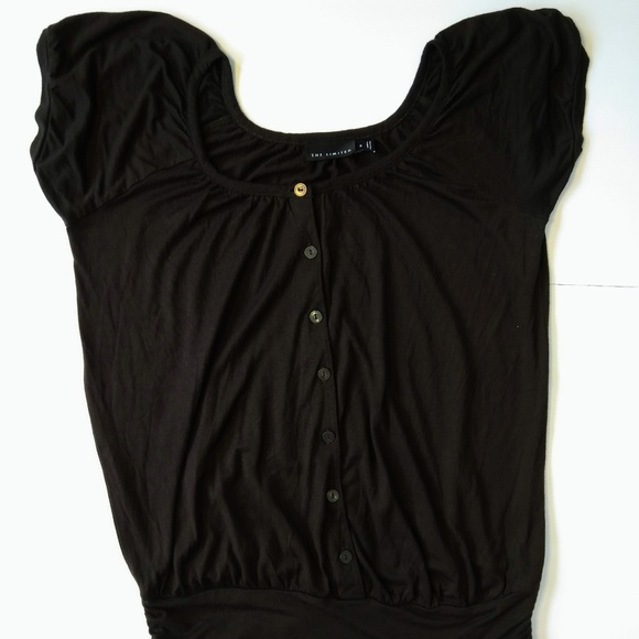 The Limited Dark Brown Short Sleeve Blouse. Modal Soft Comfy Versatile - Picture 3 of 7